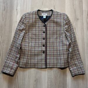 Women's Pendleton Woolen Mills 100% Virgin Wool Plaid Blazer Suit Jacket Sz 14